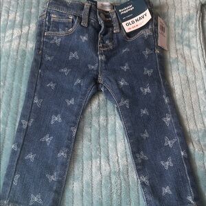 Old Navy Blue Jeans with Butterfly Pattern